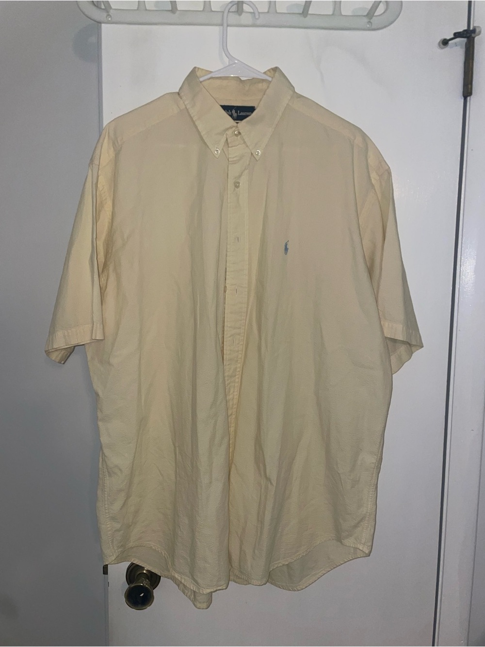 Ralph Lauren Pale Yellow Short Sleeve Button-Down Shirt